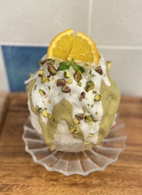 ピスタチオクリームチーズかき氷